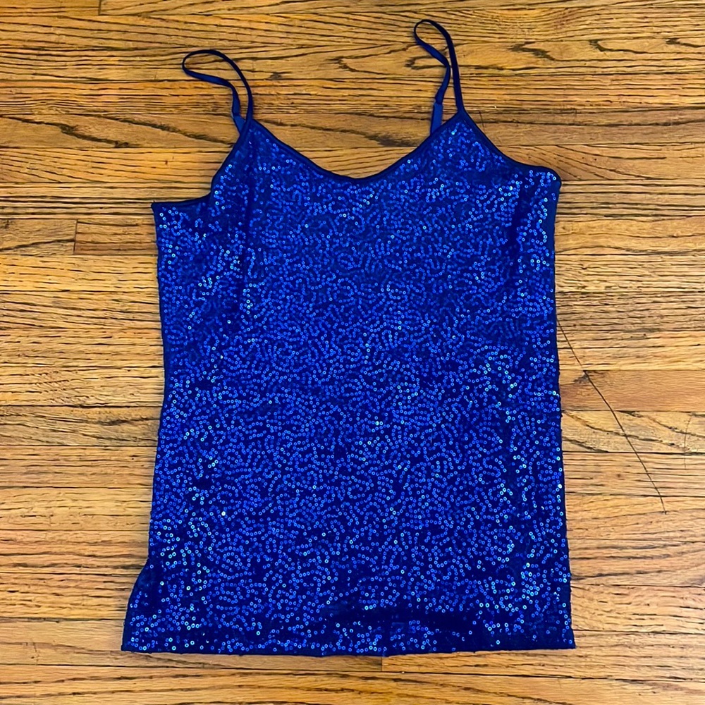 Express Blue Sparkle Tank Top